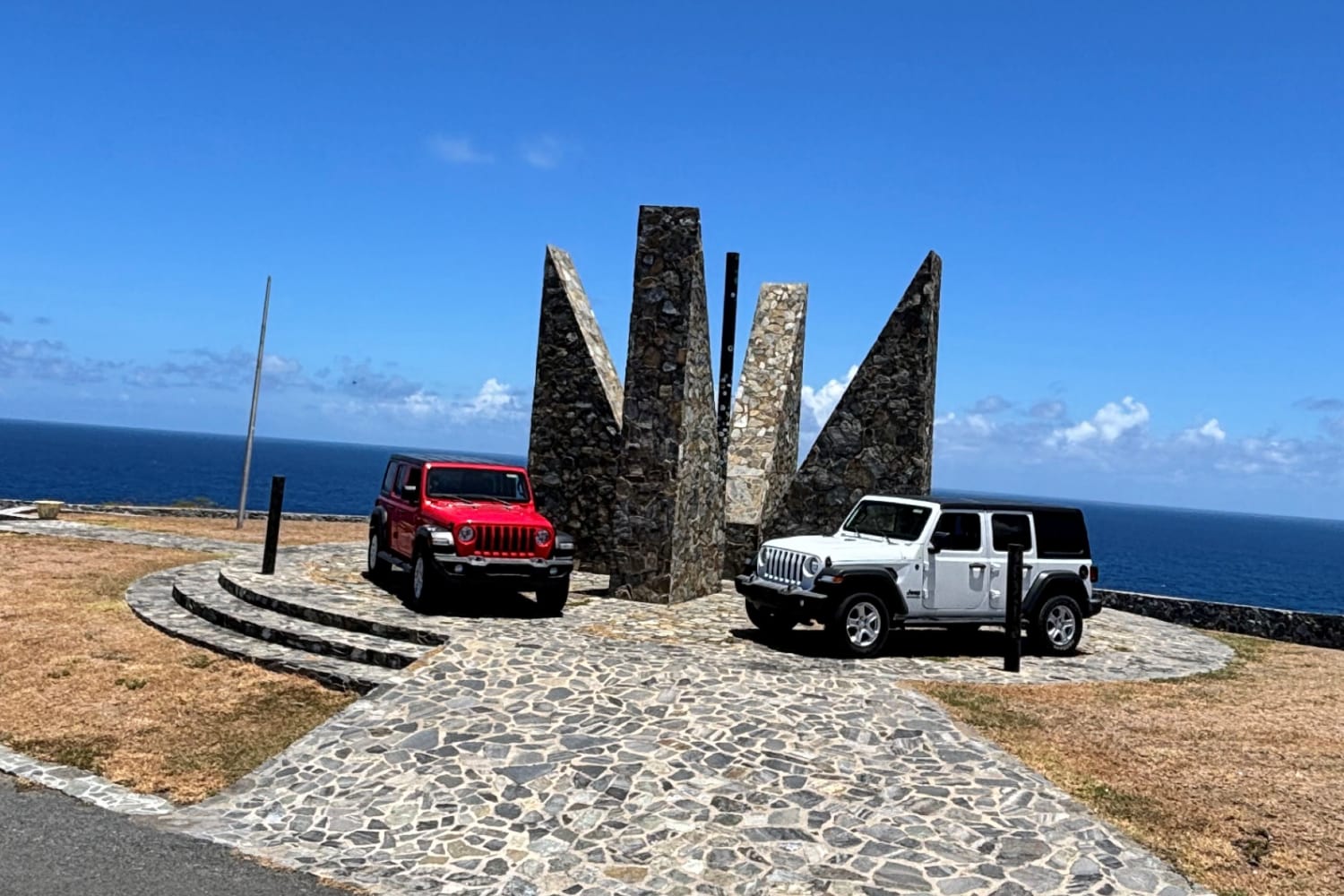 Jeep Wranglers at Point of Udall in St. Croix USVI